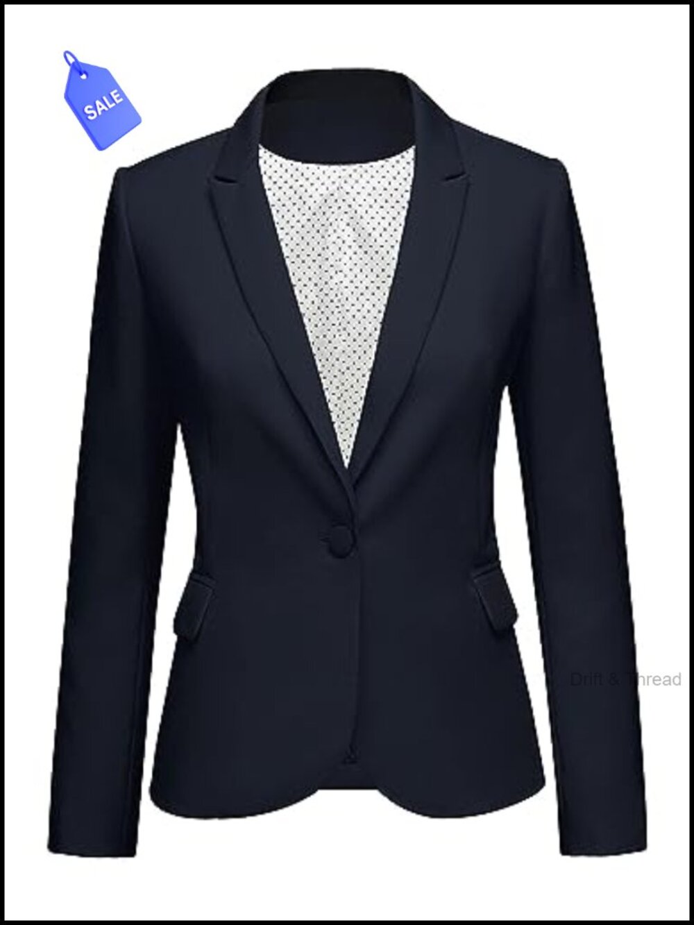 Long Sleeve Polyester Blazer Suit Jacket Notch Lapel Business Casual